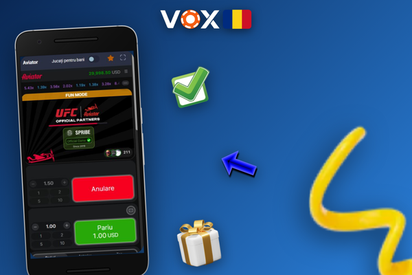 Trecerea de la modul demo la bani reali în jocul Aviator de la VOX Casino