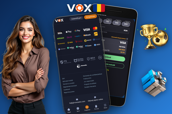 Câmp de introducere cod promo VOX Casino cu textul VOXMAX77 scris corect cu majuscule