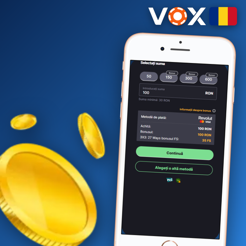 VOX Casino depunere bani rapidă și sigură cu card bancar și criptomonede