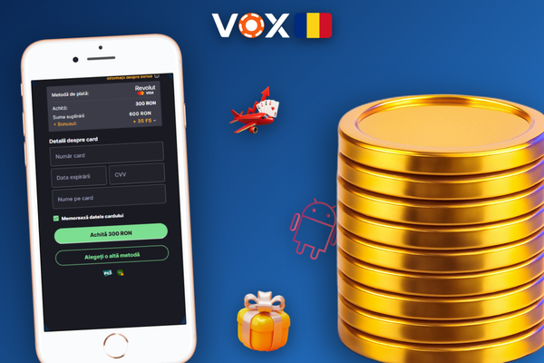Portofel cripto cu cod QR pentru depunere rapidă la VOX Casino pe telefon