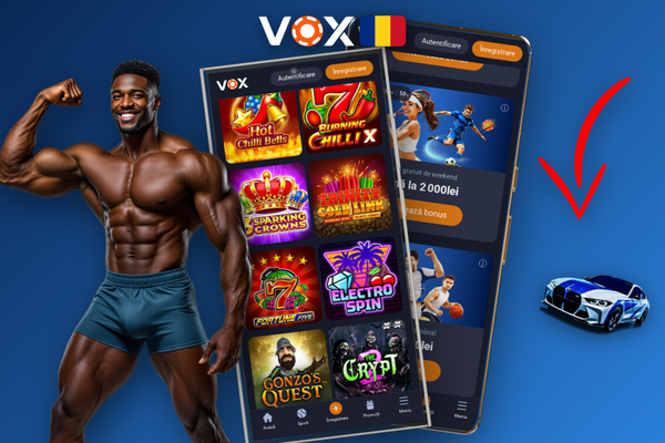 Banner cu 600 rotiri gratuite pe slotul popular din oferta VOX Casino