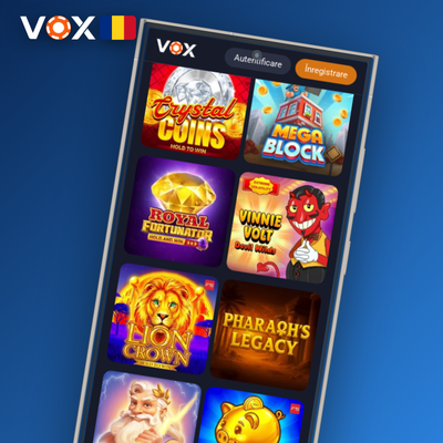 Metodă de înregistrare prin e-mail la VOX Casino, ilustrată cu plic și bifă verde