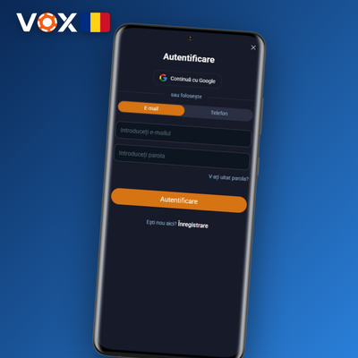 Înregistrare prin telefon la VOX Casino cu cod SMS primit pe smartphone
