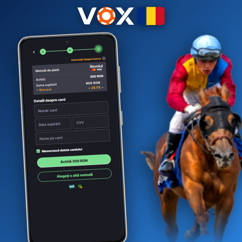 VOX Casino retragere bani fără comisioane ascunse — panou casierie modern cu Visa, Skrill și Bitcoin