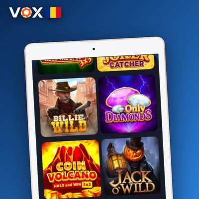Rulou de slot cu simboluri clasice ilustrând rotirile gratuite VOX Casino
